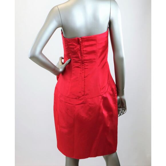 Vintage 1980s Gunne Sax Red Strapless Glitter Dress Medium - Picture 5 of 6